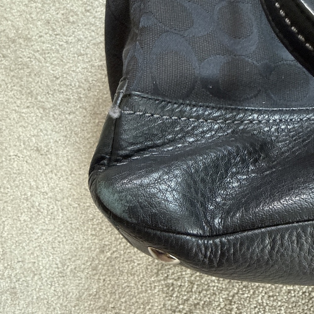 Coach Park Signature Large Carryall Satchel Black Jacquard Canvas F23292 - Picture 14 of 15